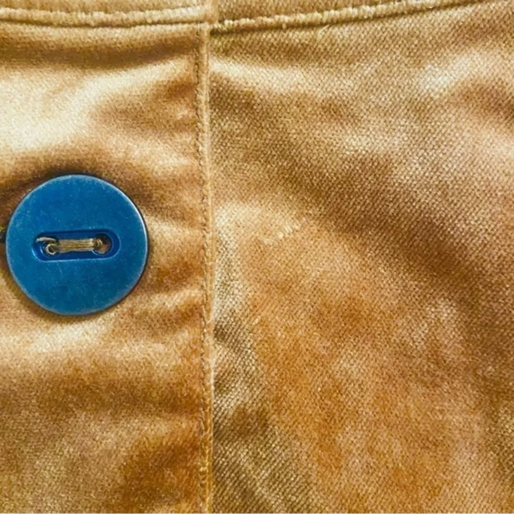 Anthropologie Orchard Orange Red Asymmetrical Button Front Velvet Mini Skirt